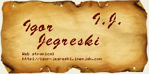 Igor Jegreški vizit kartica